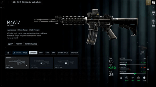 Оружие BF6: страница с несколькими вариантами карабинов.