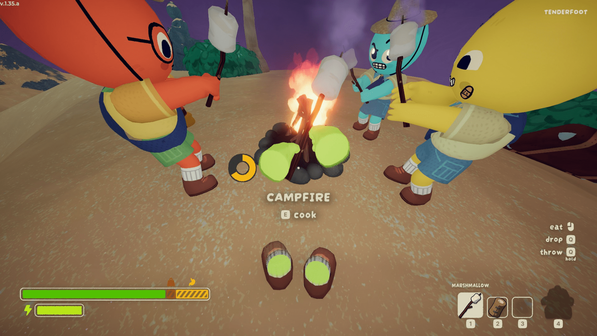 Победители Steam Awards 2025 — четверо игроков жарят маршмеллоу у костра в Peak, победившей в номинации Better With Friends.