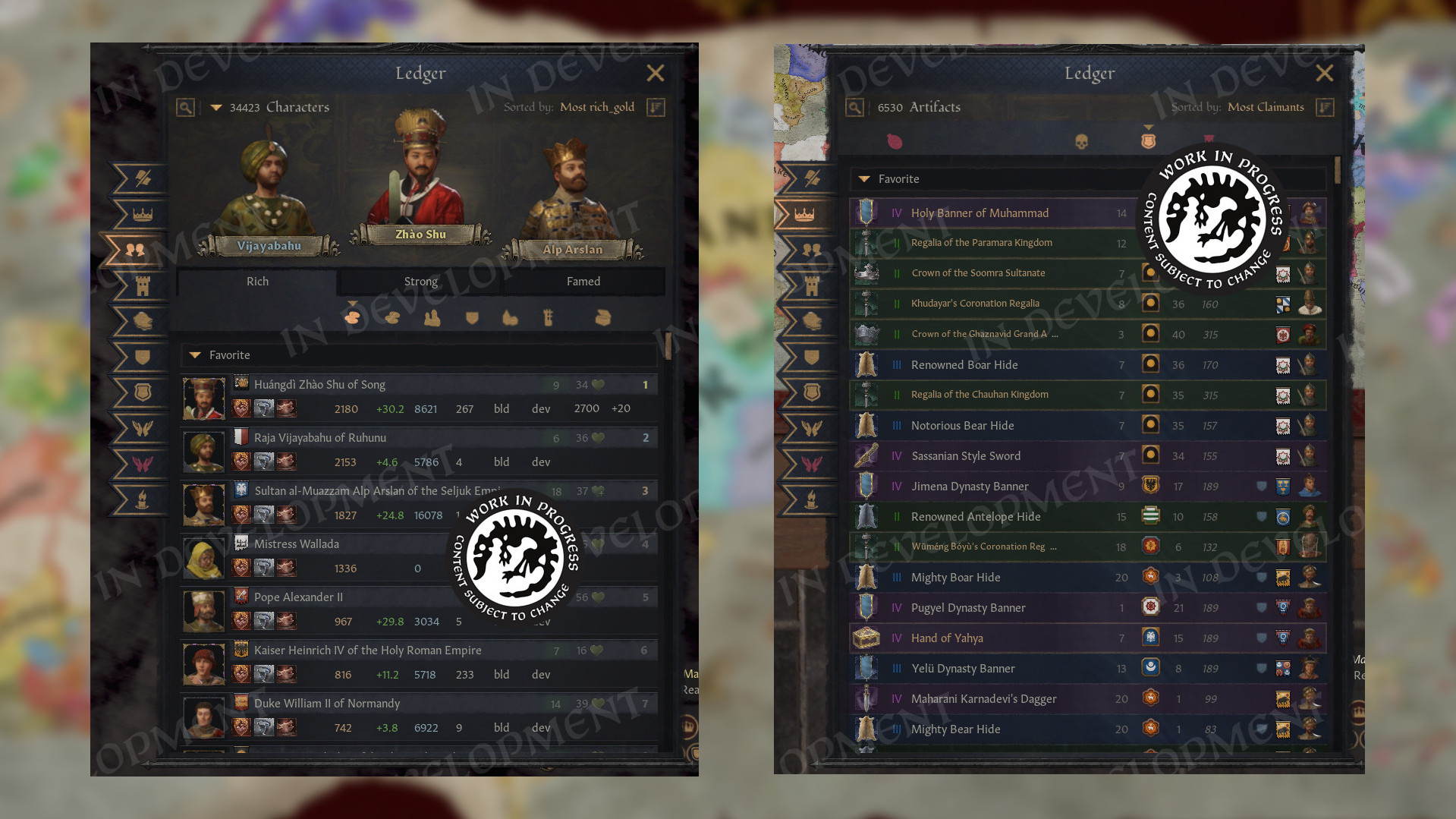 Crusader Kings 3 Spring Cleaning update — вкладка Ledger.