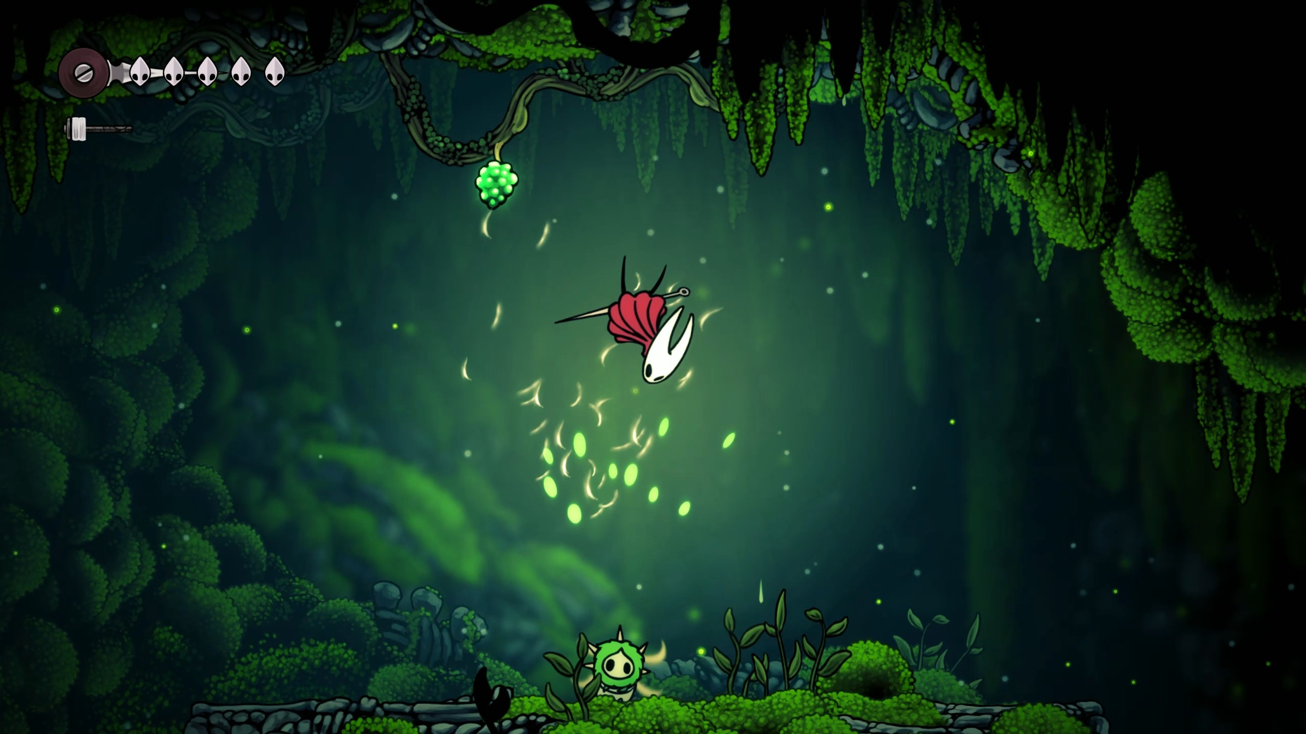 Hollow Knight: Silksong – места с болотными ягодами, отскок