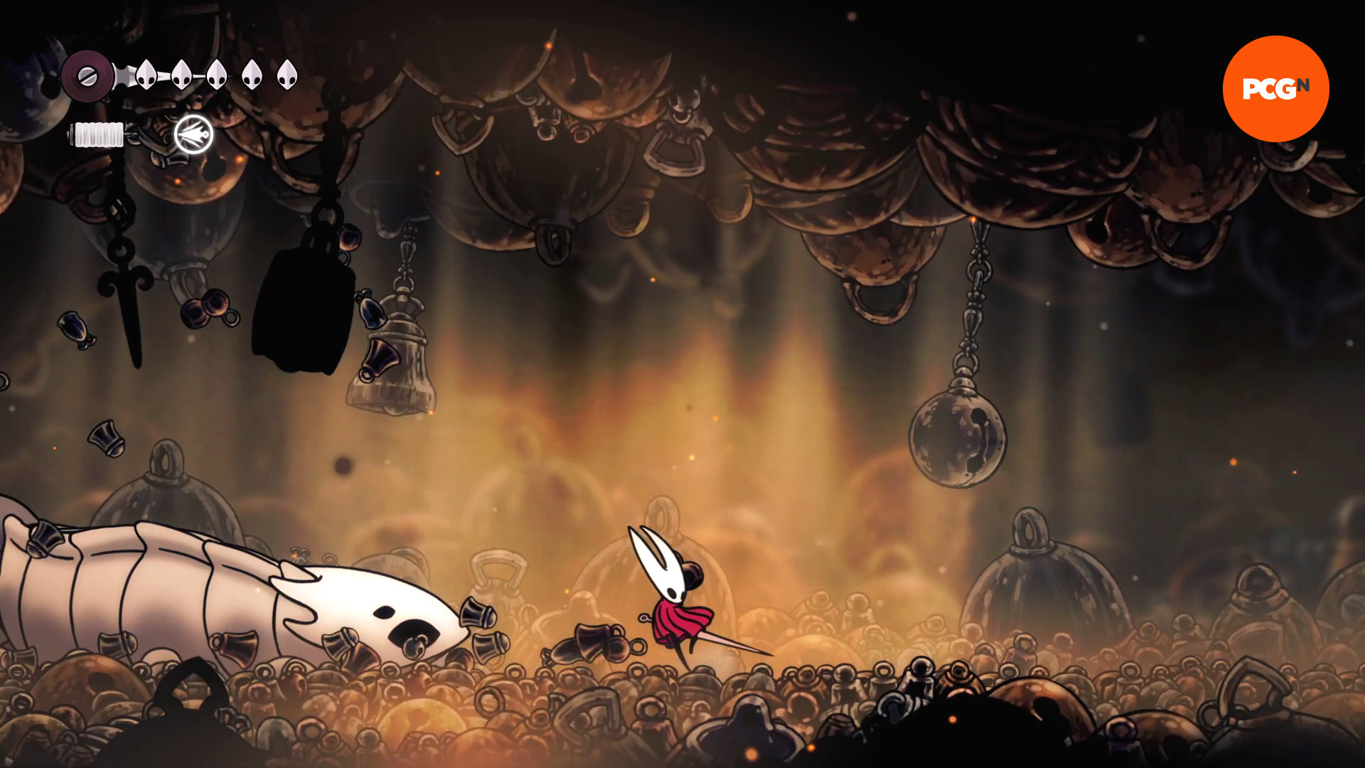 Hollow Knight Silksong Колокольный зверь: Колокольный зверь готовится к рывку