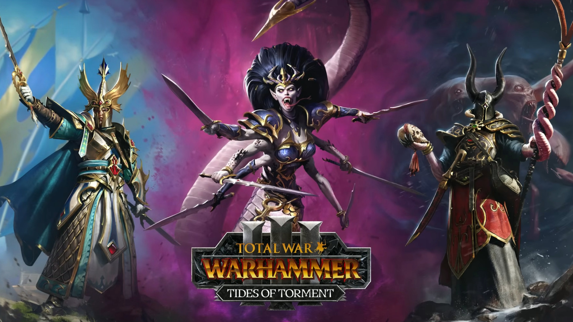 Total War Warhammer 3 Tides of Torment — Aislynn, Dechala и Sayl.