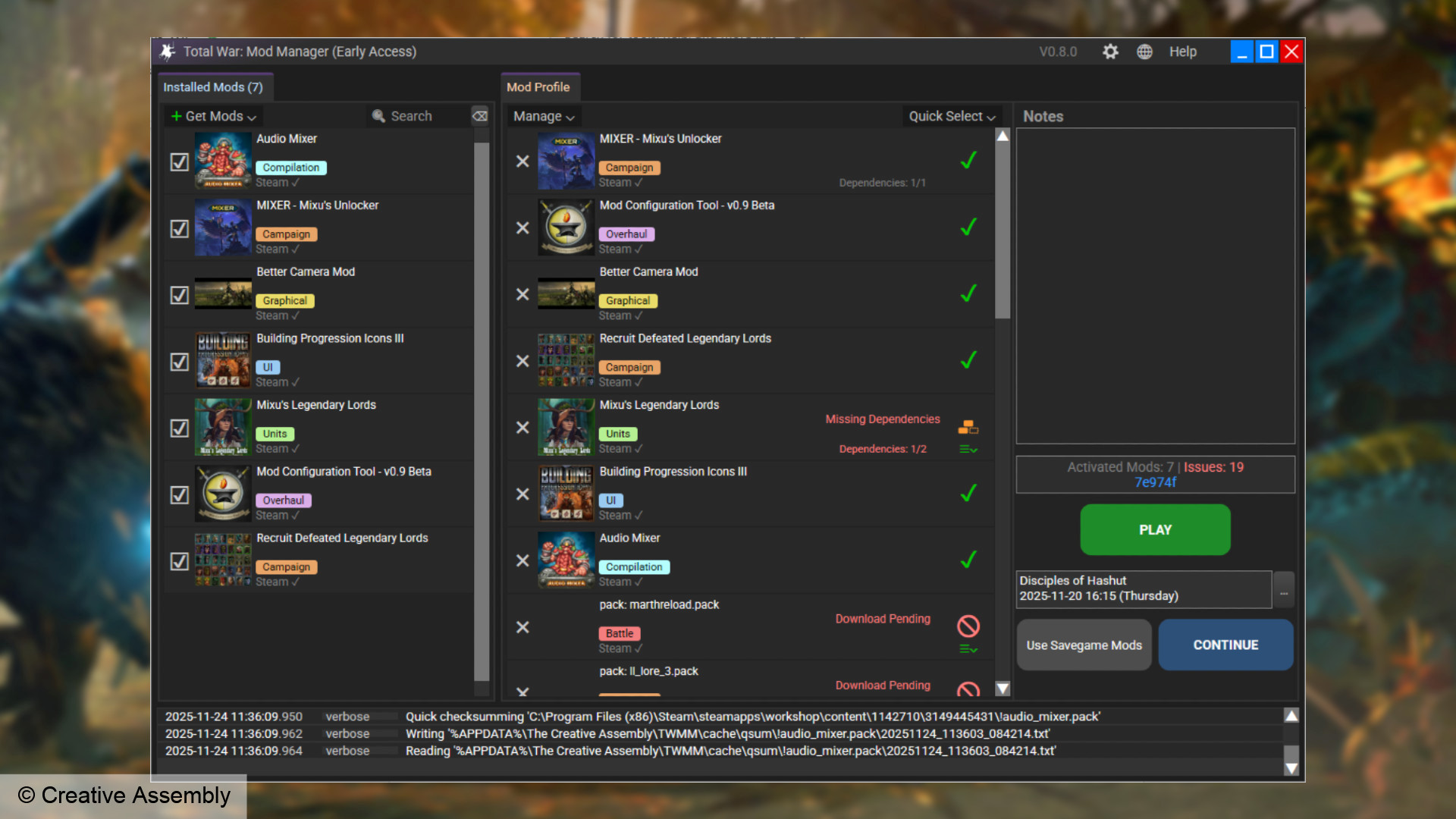 Новый менеджер модов Total War Warhammer (ранний доступ).