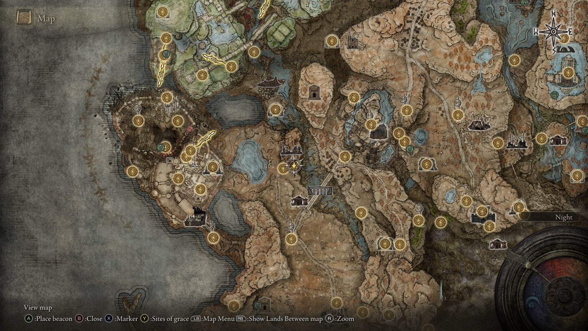 На карте Elden Ring Shadow of the Erdtree отмечено место Слезы личинки рядом с Заброшенной деревней ослабевших