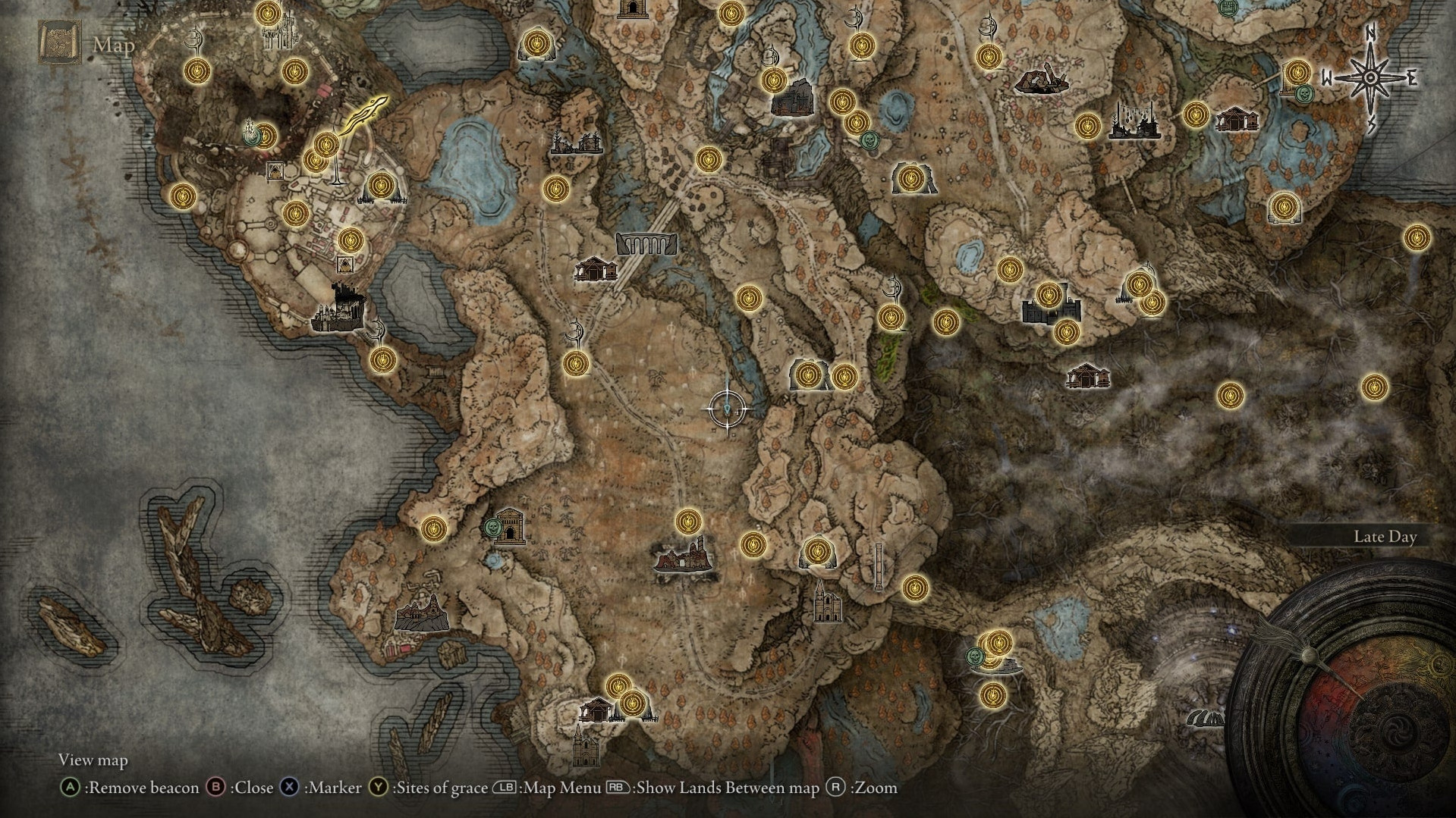 На карте Elden Ring Shadow of the Erdtree отмечено местоположение клинка для левой руки и Пепла Войны «Слепая зона»