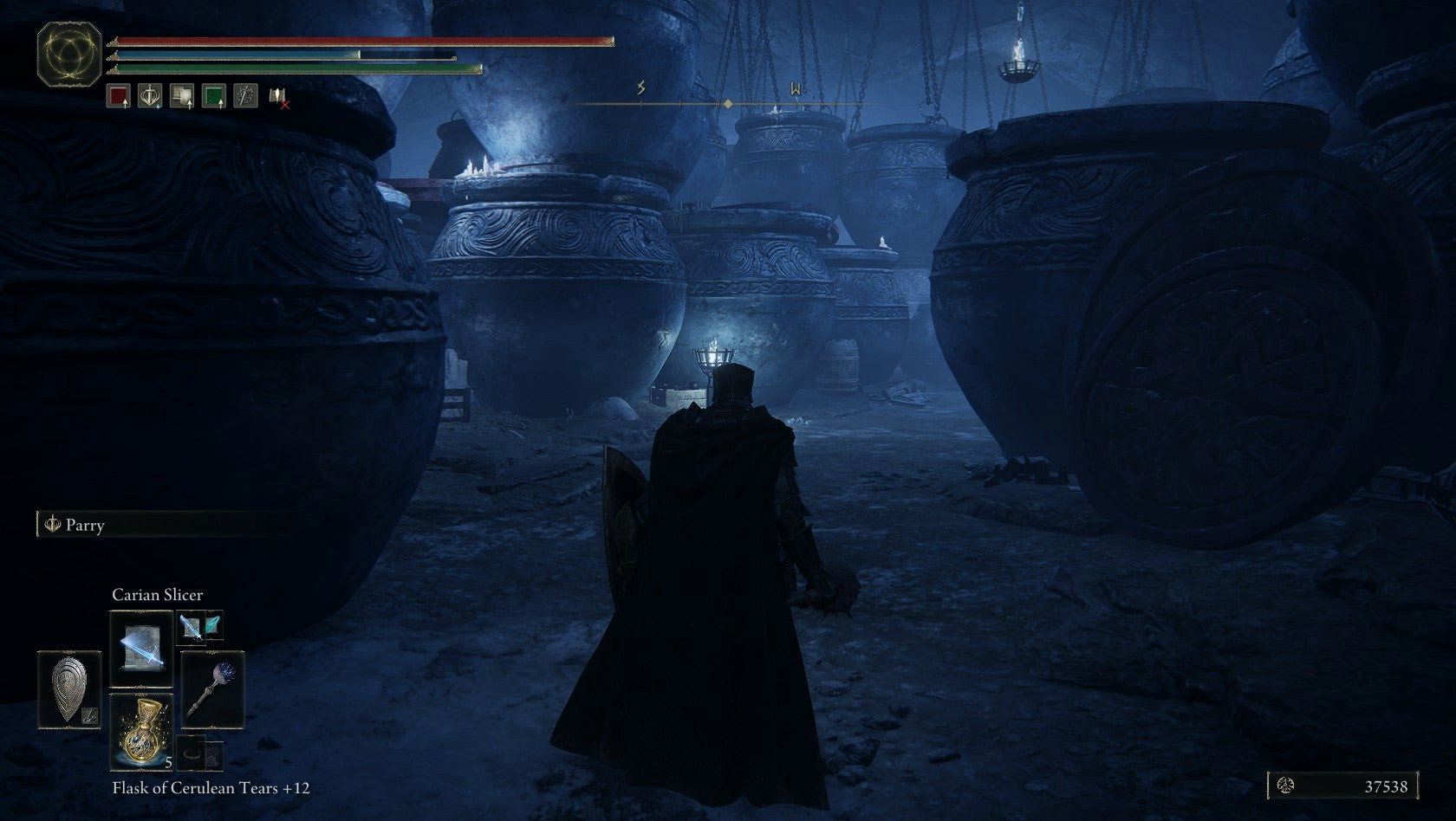 Исследование тёмного лабиринта из кувшинов в Elden Ring: Shadow of the Erdtree.