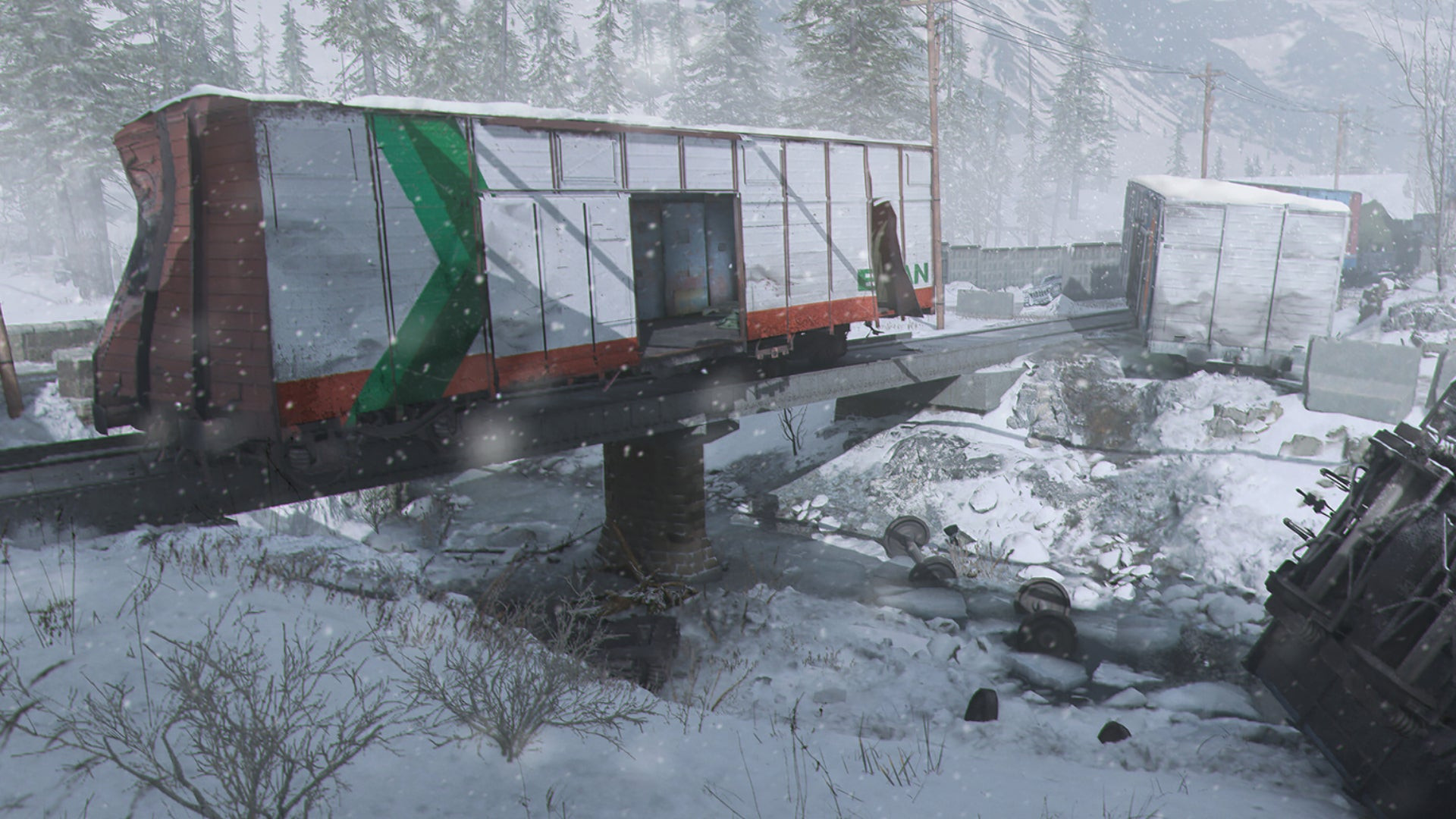 Общий вид карты Derail в Modern Warfare 3.