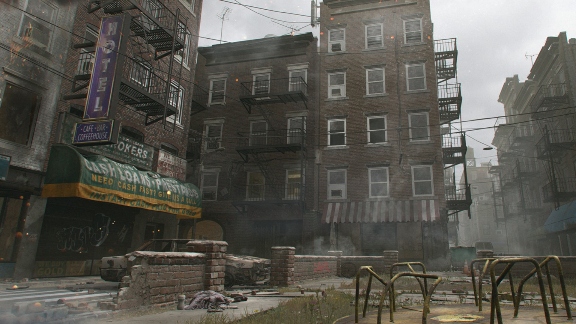 Общий вид карты Skidrow в Modern Warfare 3.