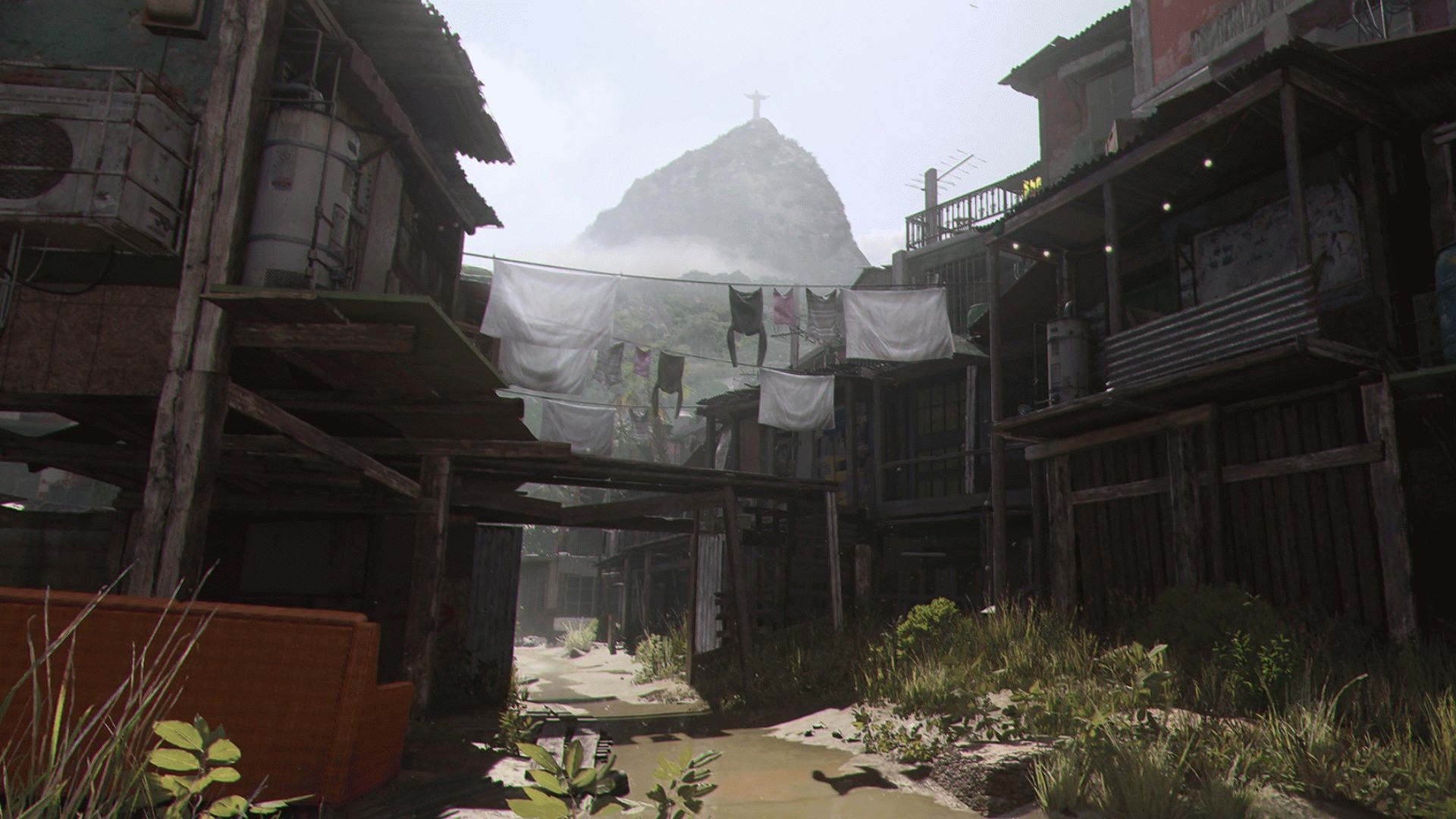Общий вид карты Favela в Modern Warfare 3.