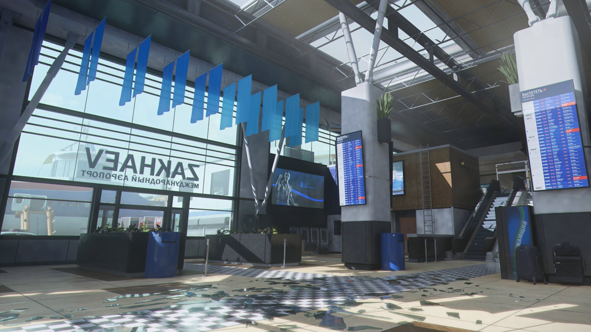 Общий вид карты Terminal в Modern Warfare 3.