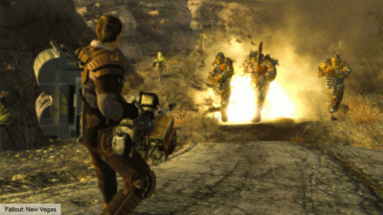 Обновление от Bethesda – бой с супермутантами в Fallout: New Vegas.
