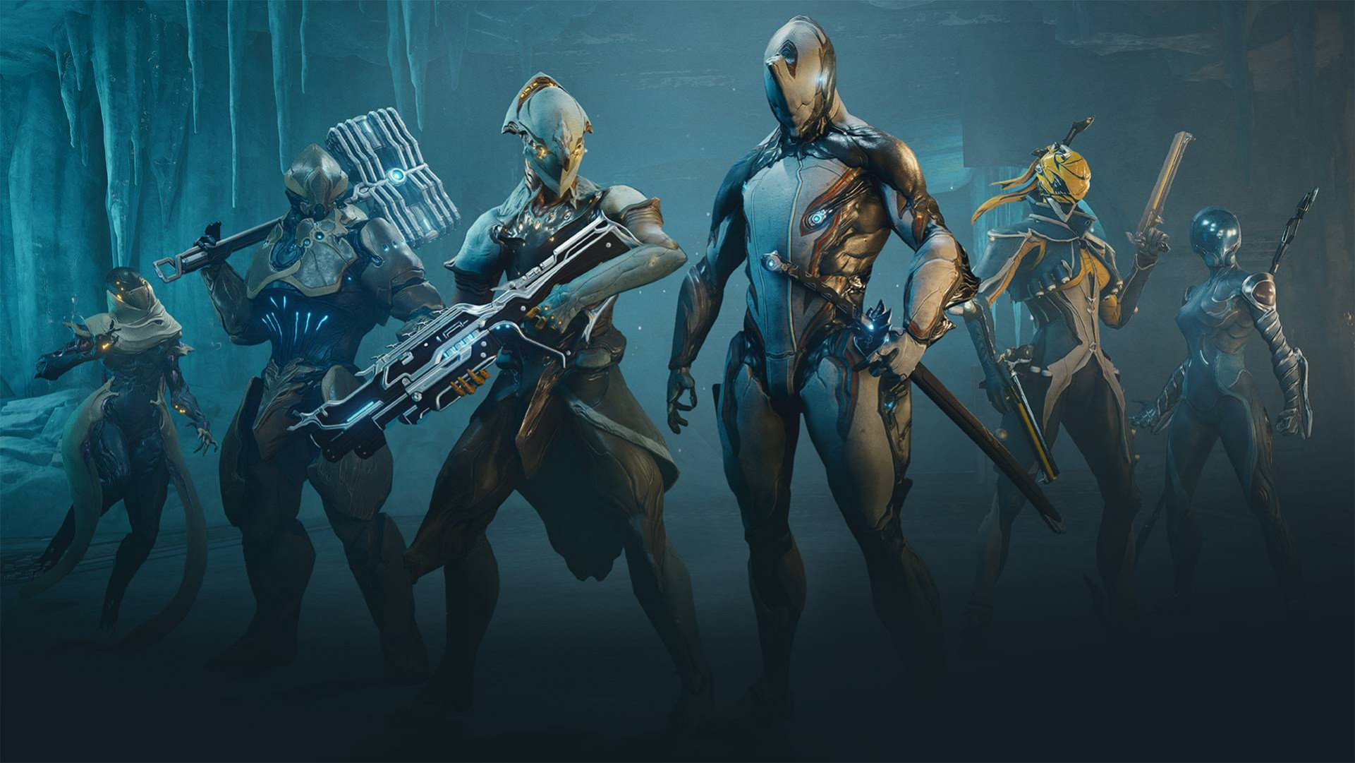 Кадр из Warframe с режимом «Ледяная связка»