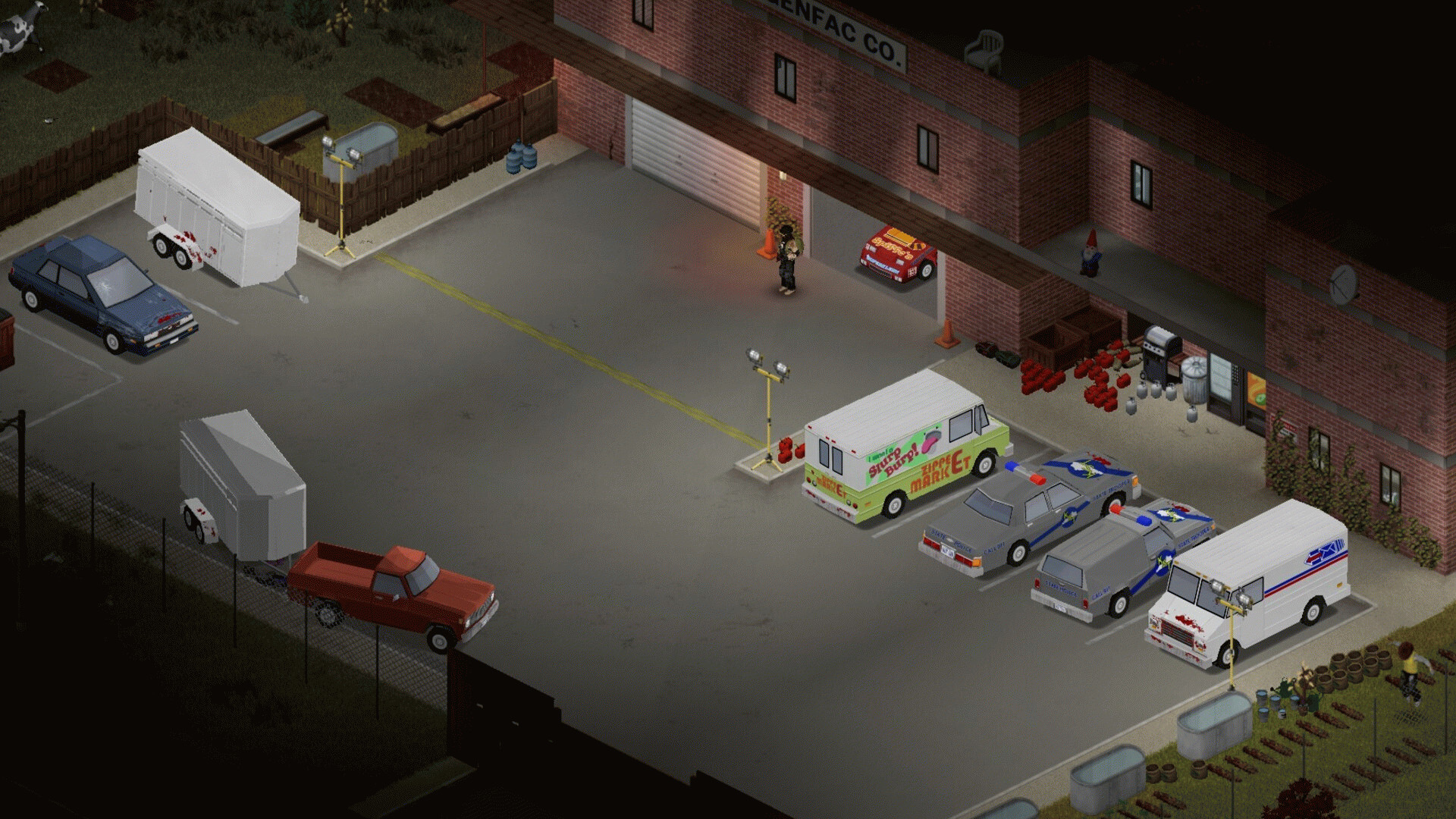 Project Zomboid build 42.20 – парковка.