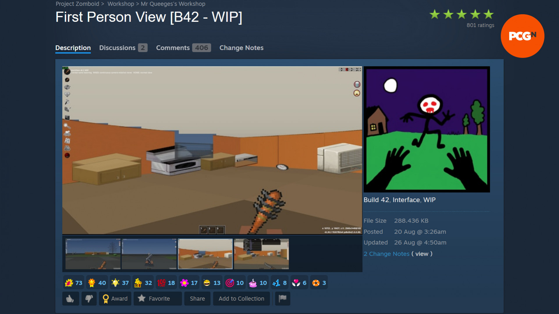 3D-моды для Project Zomboid – First Person View в Мастерской Steam.