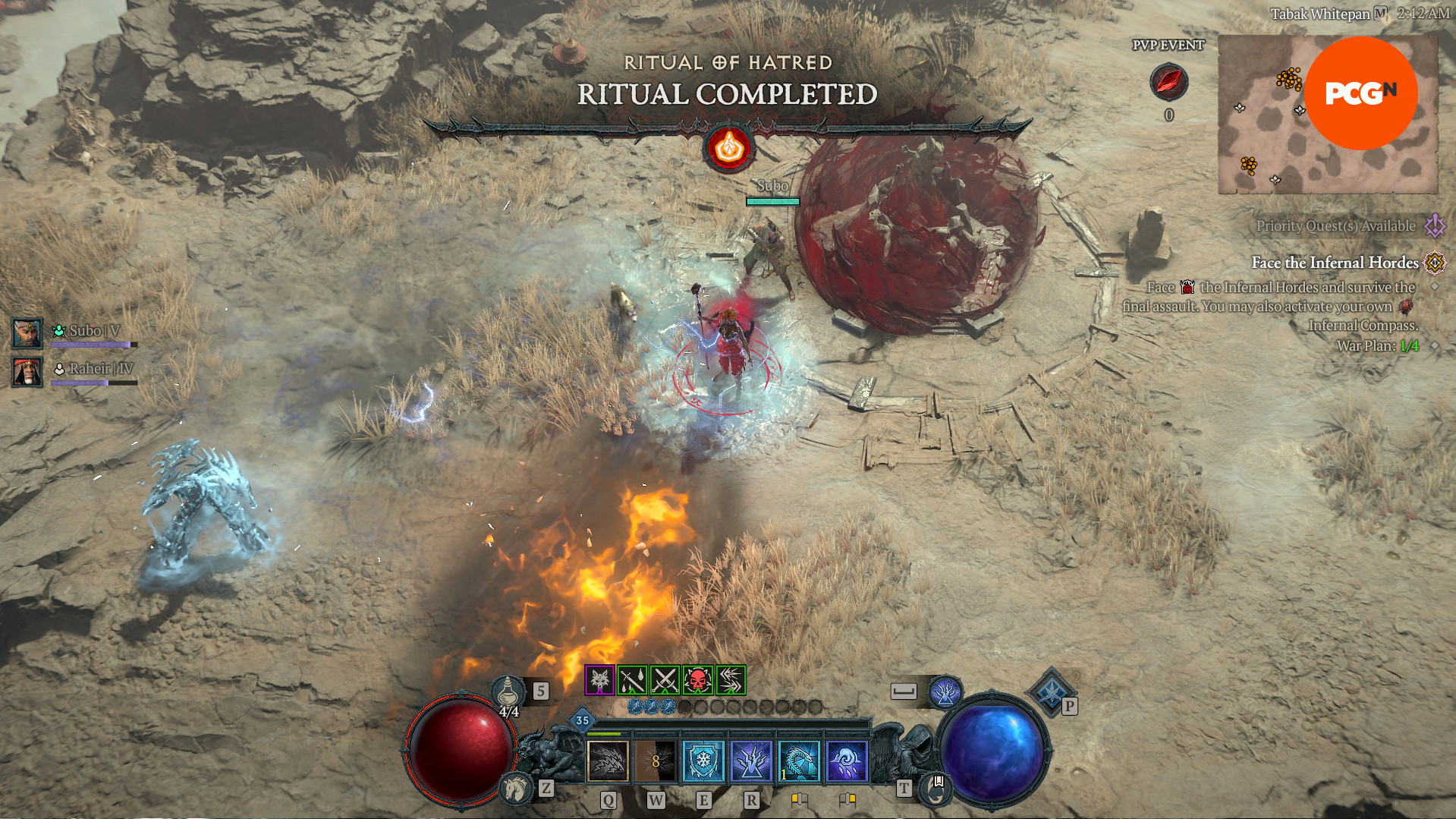 Обновление Diablo IV 3.0.3 – волшебник побеждает Кровавую Деву в зоне для сражений с другими игроками.