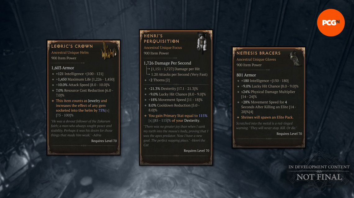 Diablo 4 Season 15 PTR – новые наследуемые уникальные предметы из старых игр.