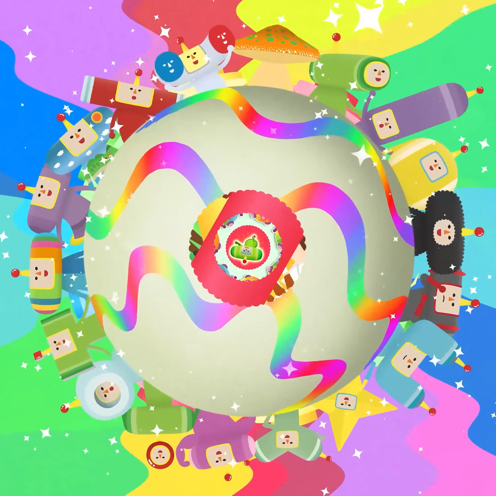 Кузены Katamari выстроились вдоль яркой планеты в Once Upon A Katamari