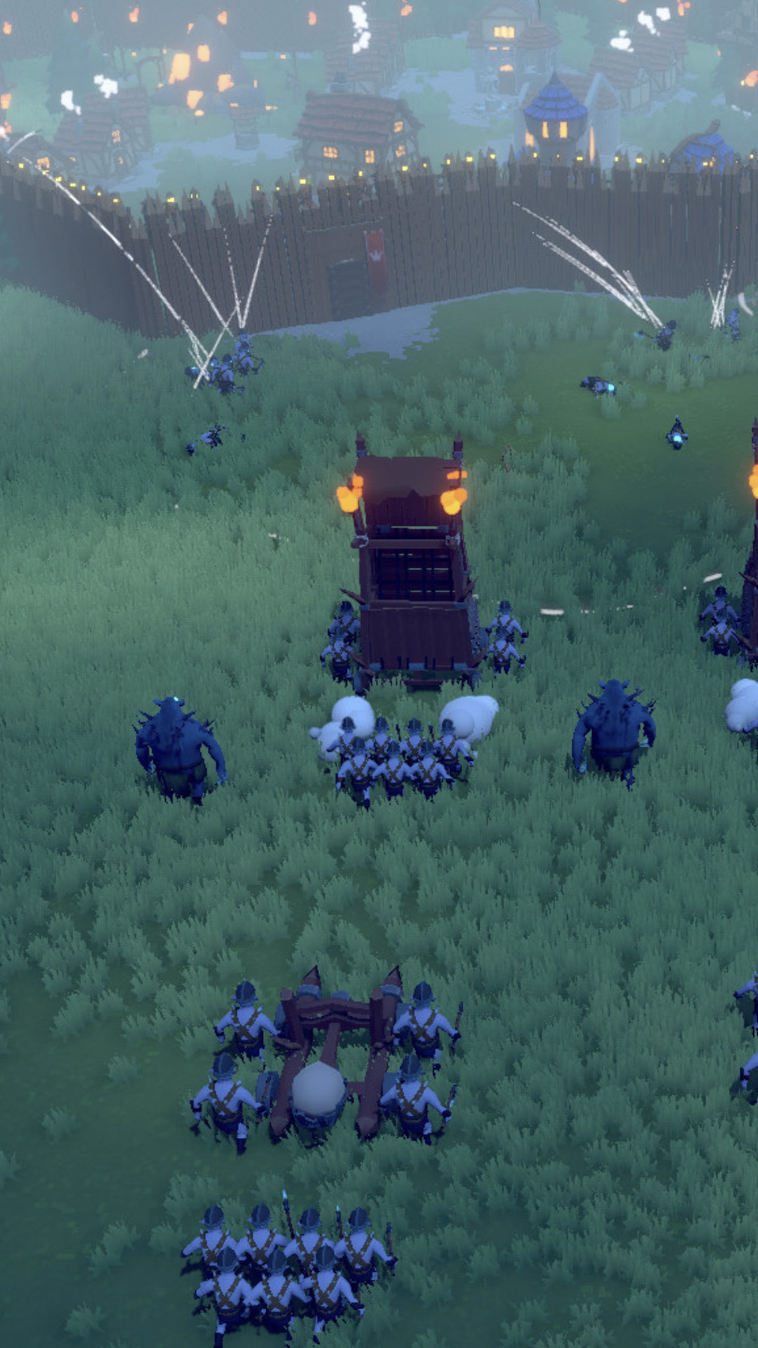 Солдат обстреливает город и его защитную стену в Becastled