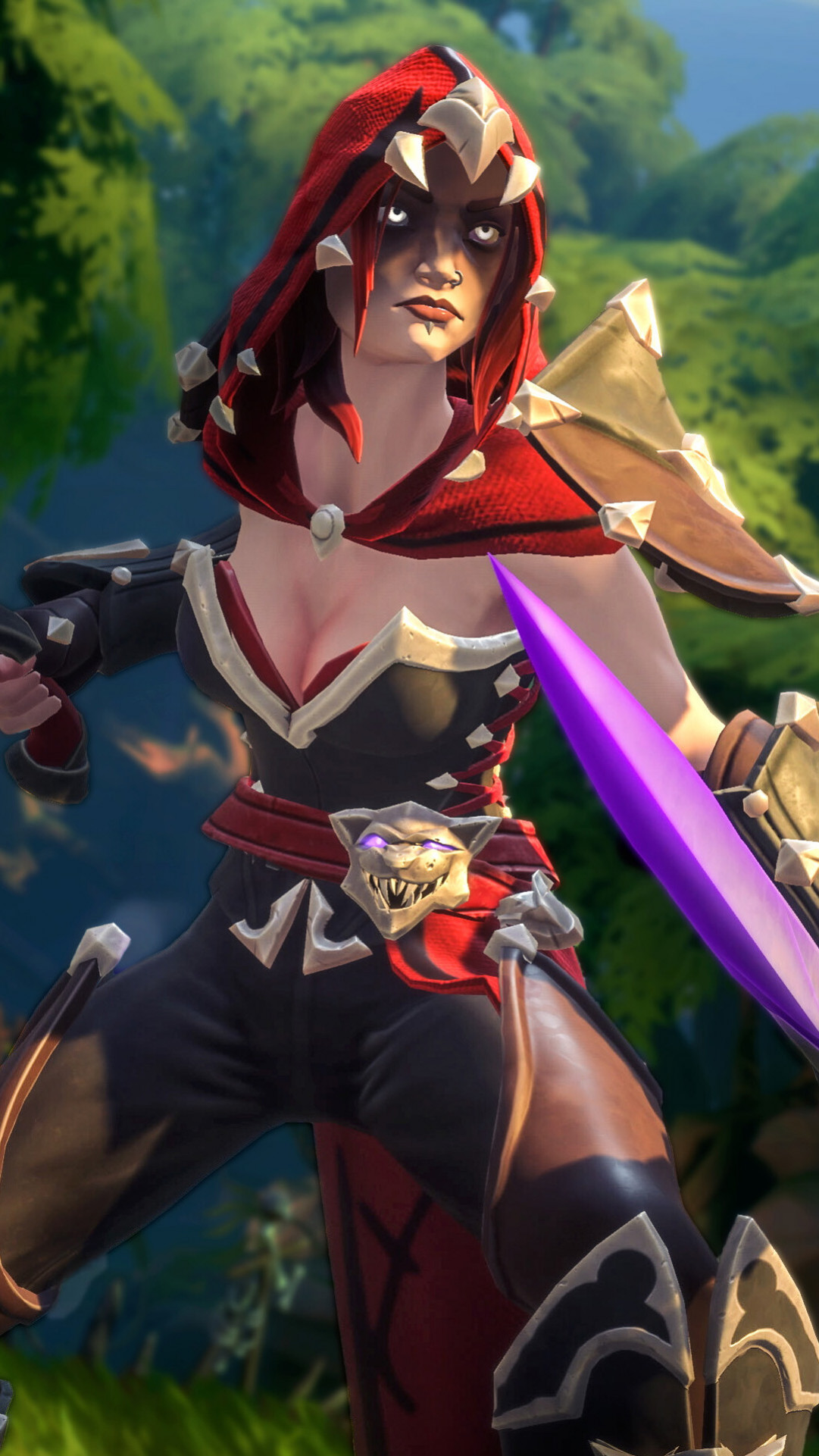 Персонаж игрока в Fellowship с парой ножей и в красной мантии