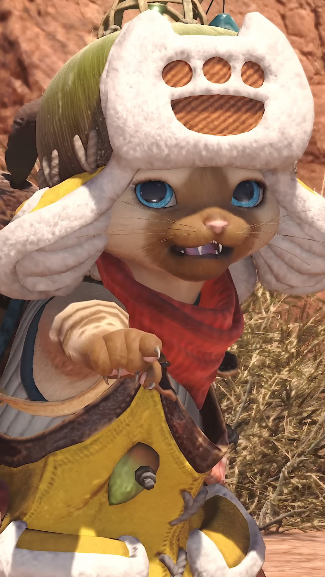Спутник Palico из Monster Hunter в Final Fantasy 14.
