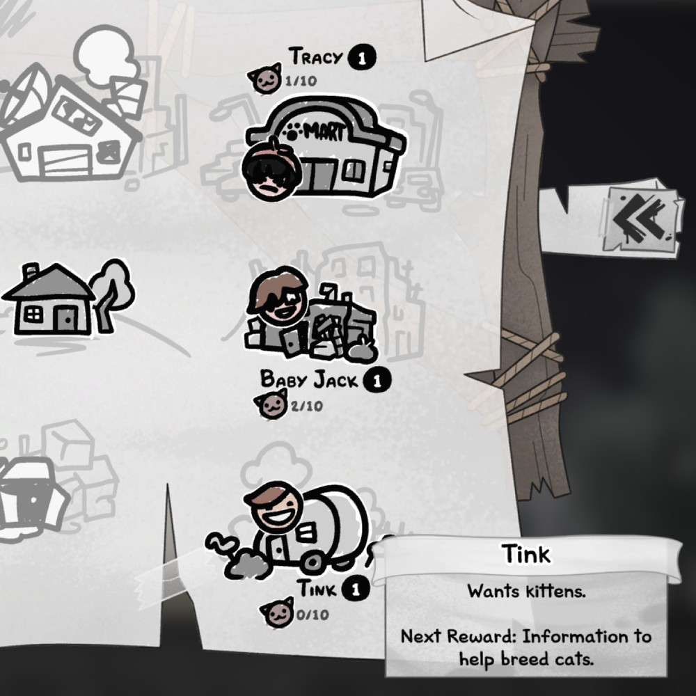 Гайд по разведению в Mewgenics: приближённая карта с улучшениями Тинк.