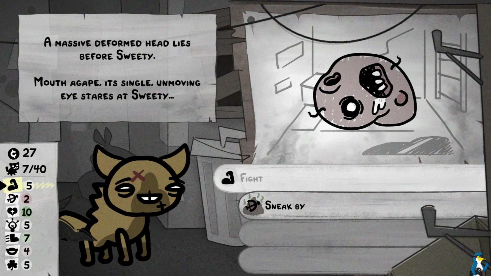 Карта приключения с узлами событий и боёв в Mewgenics