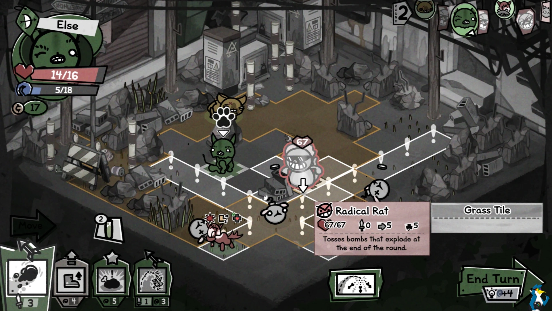 Скриншот геймплея Mewgenics с боем котов