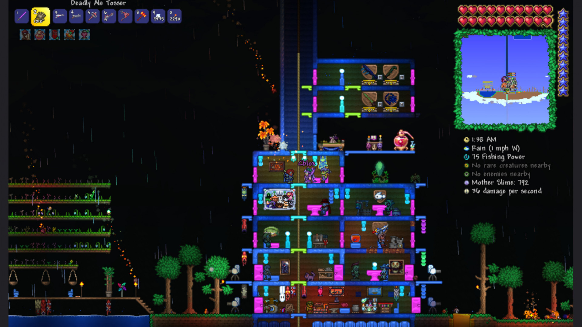 Обновление Terraria 1.4.5 — постройка на новом мире с сидом Skyblock.