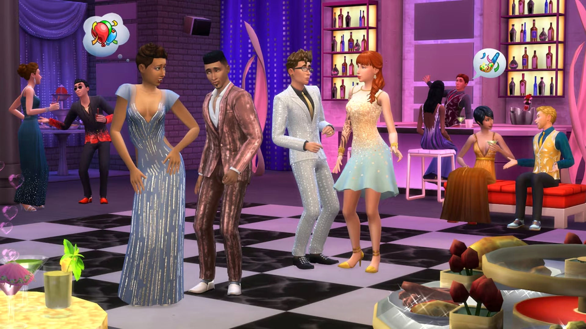 Симы танцуют на танцполе в The Sims 4