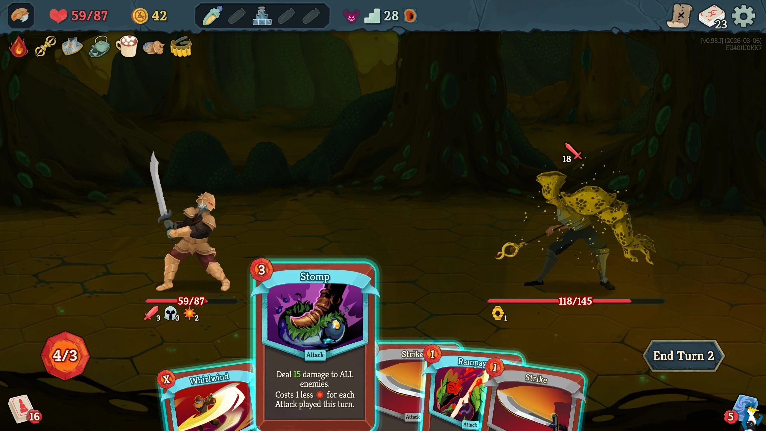 Скриншот геймплея Slay the Spire 2 на Linux