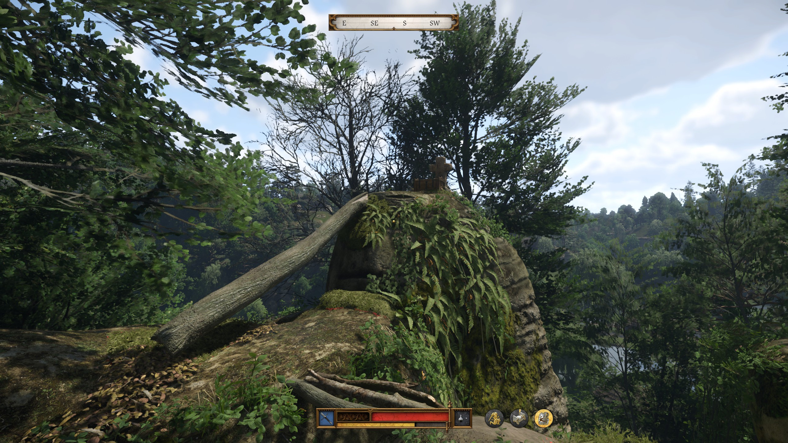 KCD 2 «Лев на гербе» – дерево, наклонённое к скалистому выступу