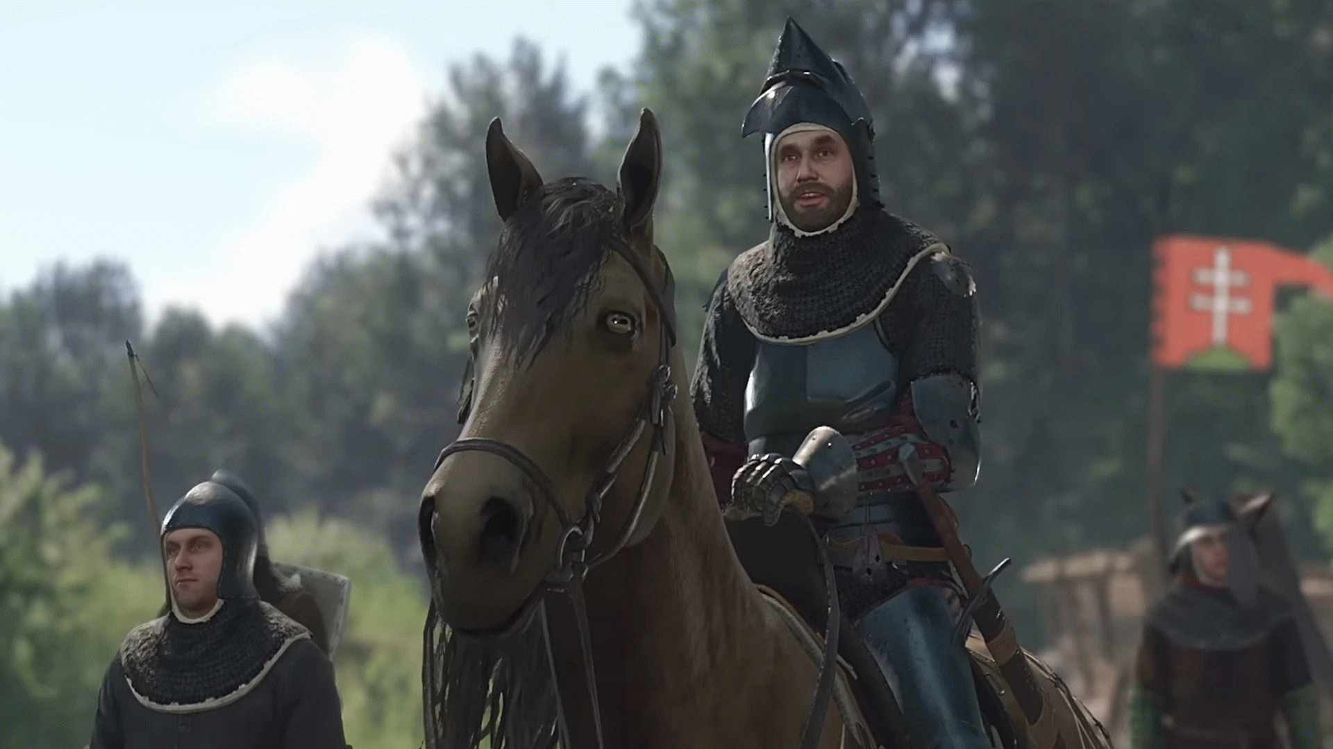 Бандит задирает Индржиха, пока тот пытается спасти Сухого Чёрта в Kingdom Come Deliverance 2