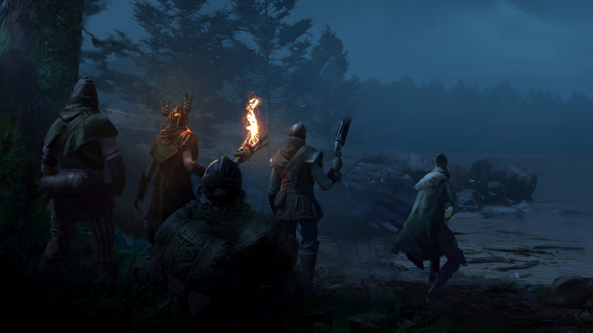 Warhammer Vermintide 2 «Возвращение на Рейк» — Юбершрайкская пятёрка выходит на мрачный берег.