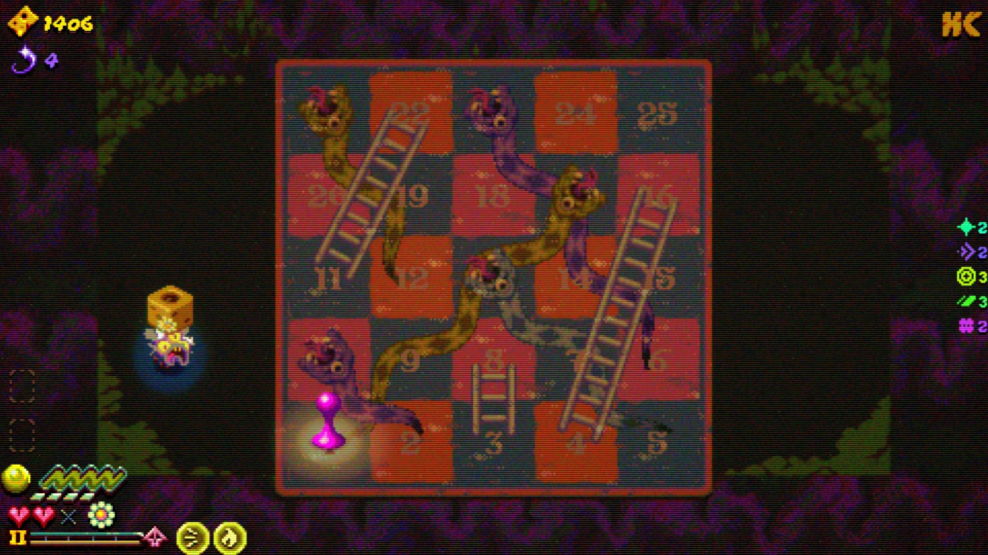 Внутриигровая версия Snakes & Ladders в Morsels.