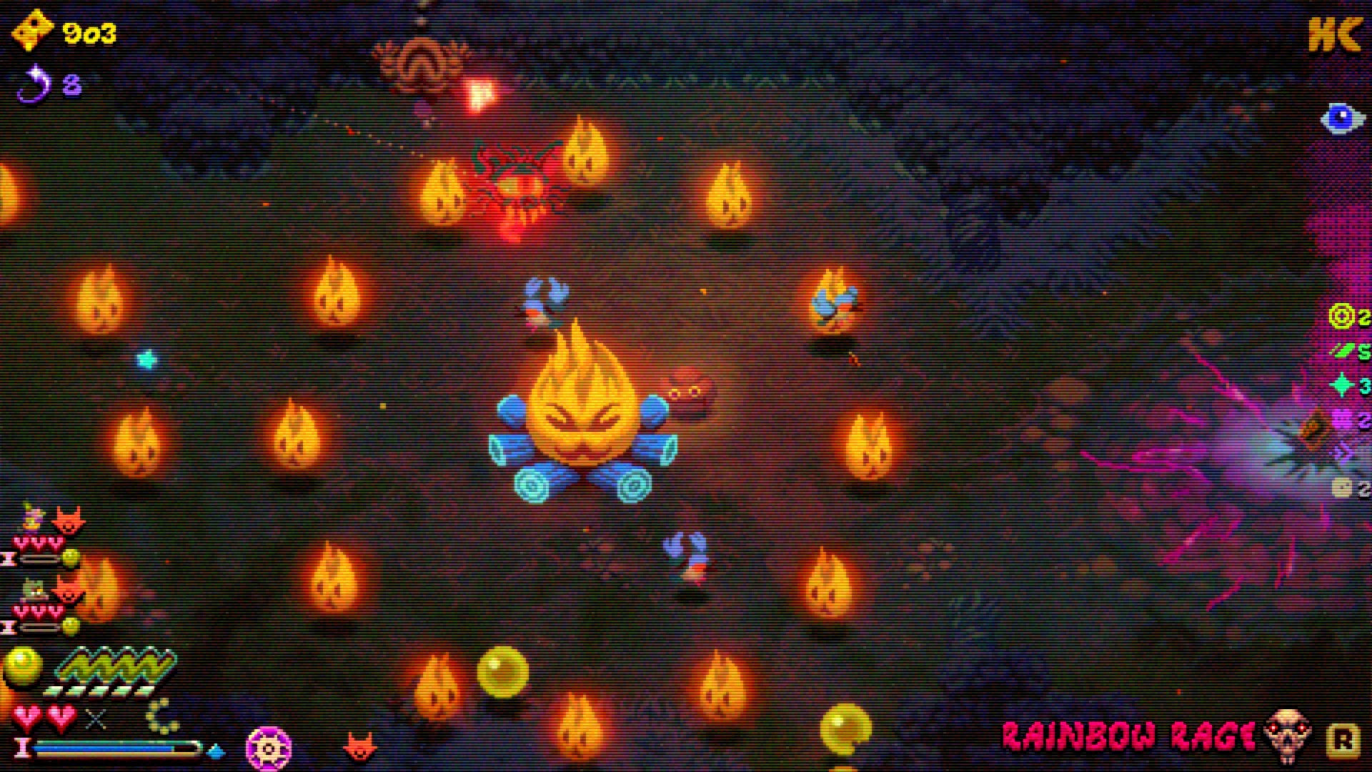 Живой костёр, швыряющий огненные шары во все стороны, из Morsels.