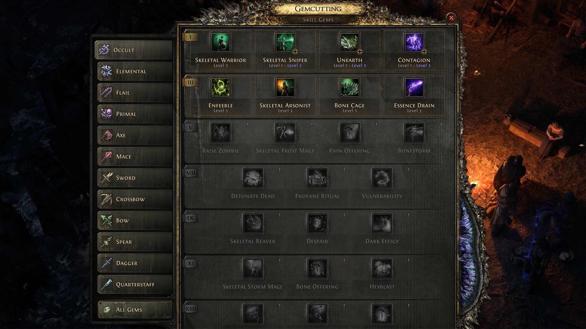 Меню «Обработка камня» в Path of Exile 2.