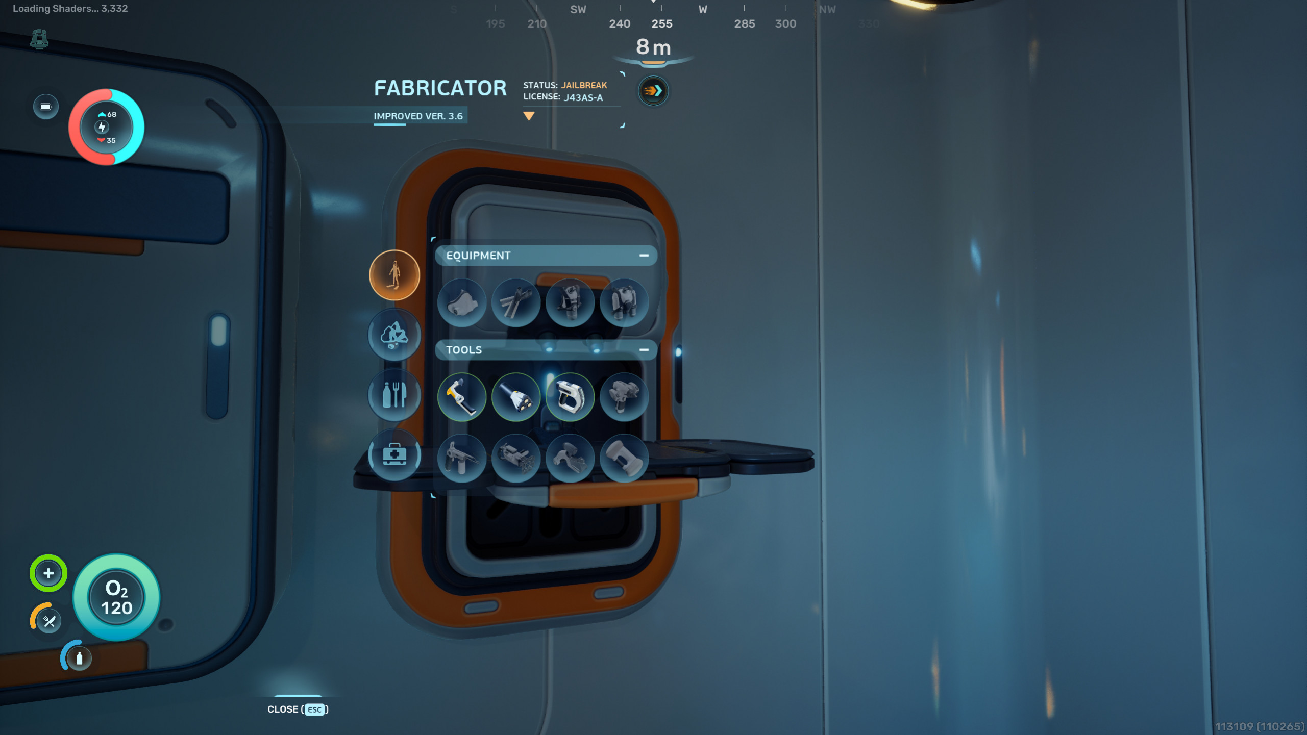Subnautica 2: полностью функциональный Изготовитель – игрок смотрит меню крафта улучшенного Изготовителя.