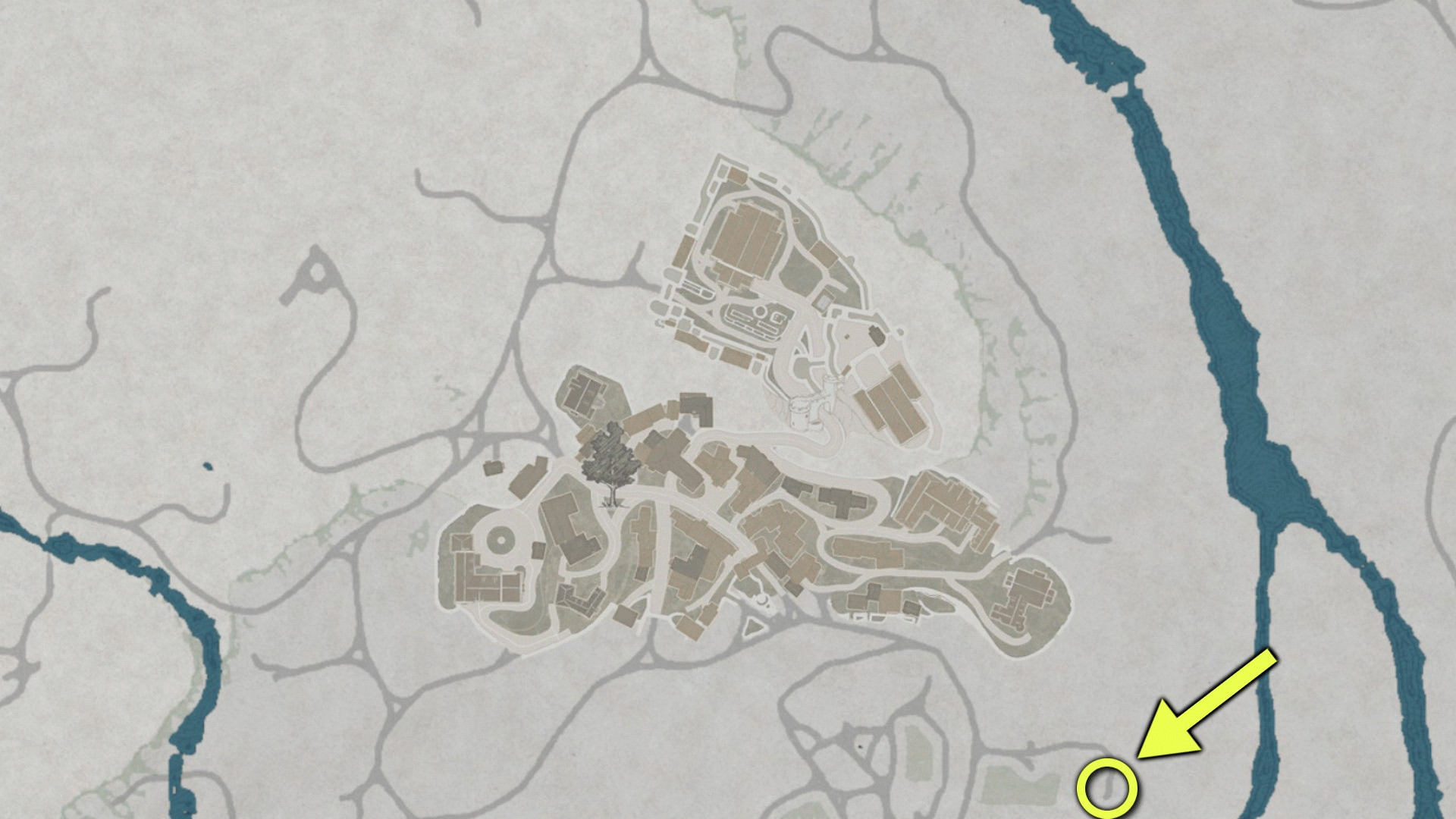 Скриншот из Map Genie: карта Эрнанда с отмеченным местоположением лавки Гримрака.