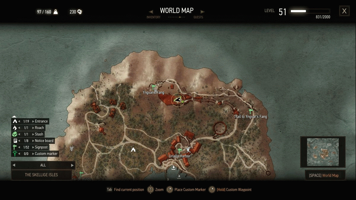 Карта доспехов Школы Медведя в The Witcher 3