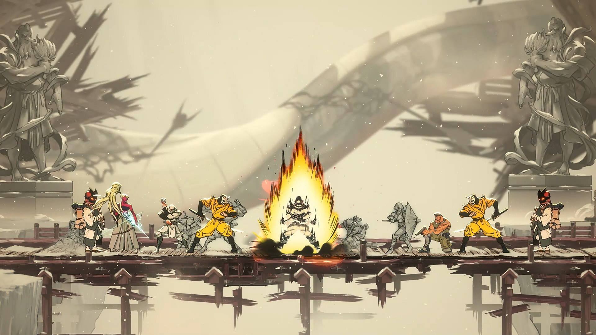 персонаж, охваченный огнём, в Shinobi Art of Vengeance.