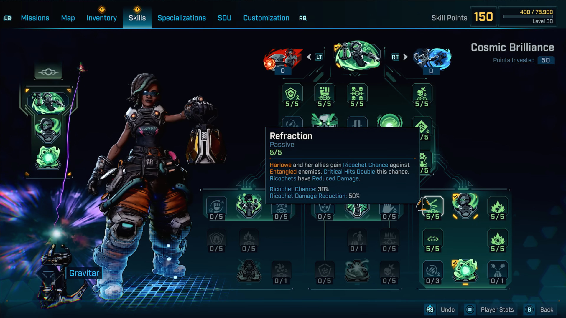 Borderlands 4 — древо умений Harlowe «Cosmic Brilliance».