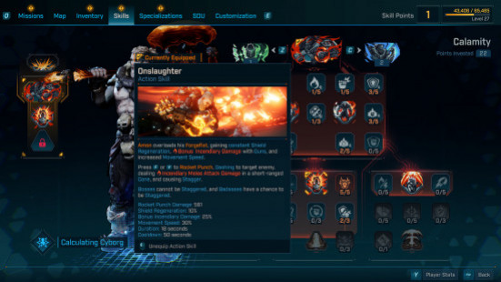 Дерево навыков Натиска для Амона в Borderlands 4.