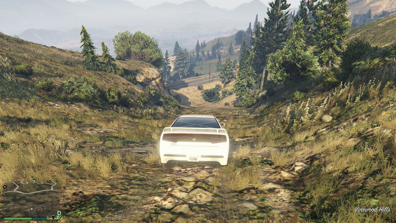 Первый каскадёрский прыжок в Вайнвуд-Хиллз в GTA 5