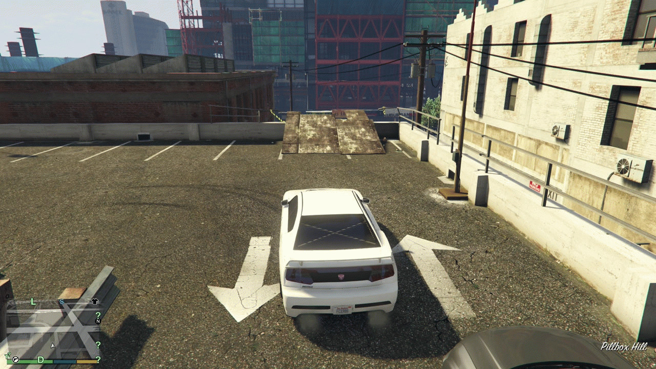 Шестой каскадёрский прыжок через парковку в GTA 5
