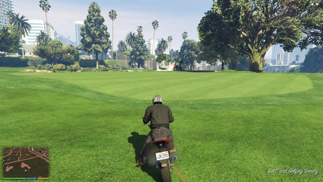 Двадцать первый каскадёрский прыжок на поле для гольфа в GTA 5