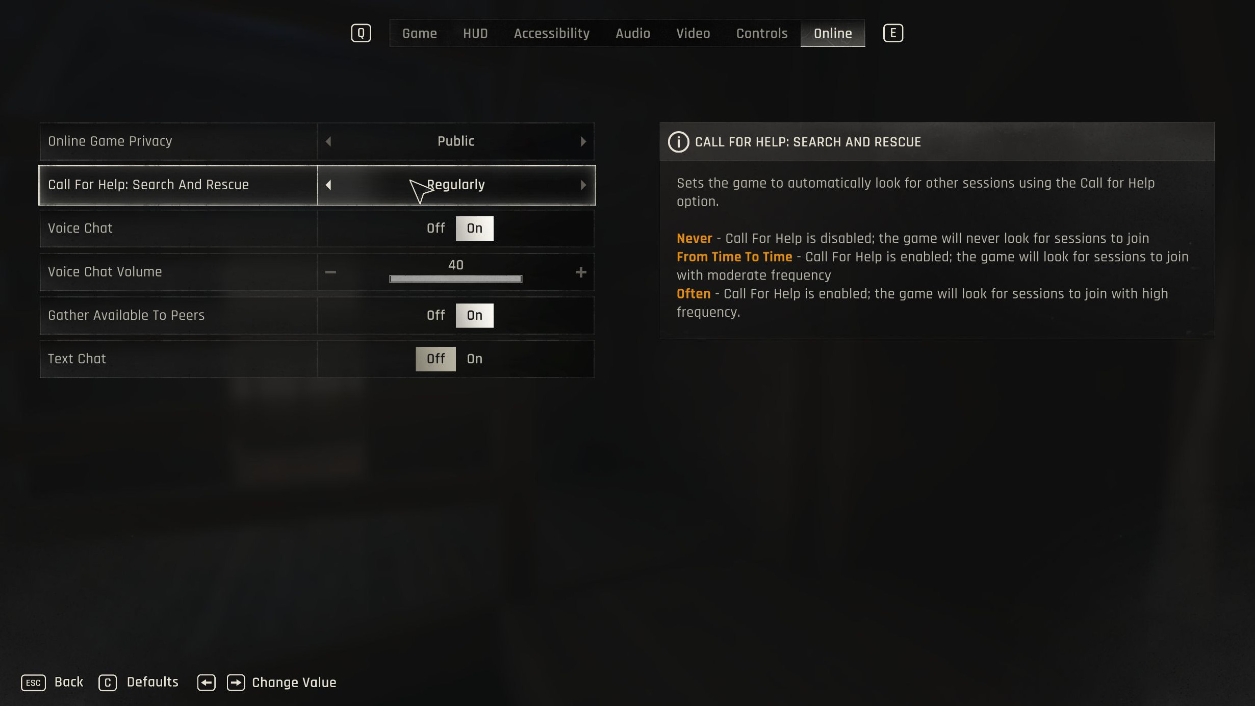 Настройка «Позвать на помощь» в меню онлайн-кооператива Dying Light: The Beast