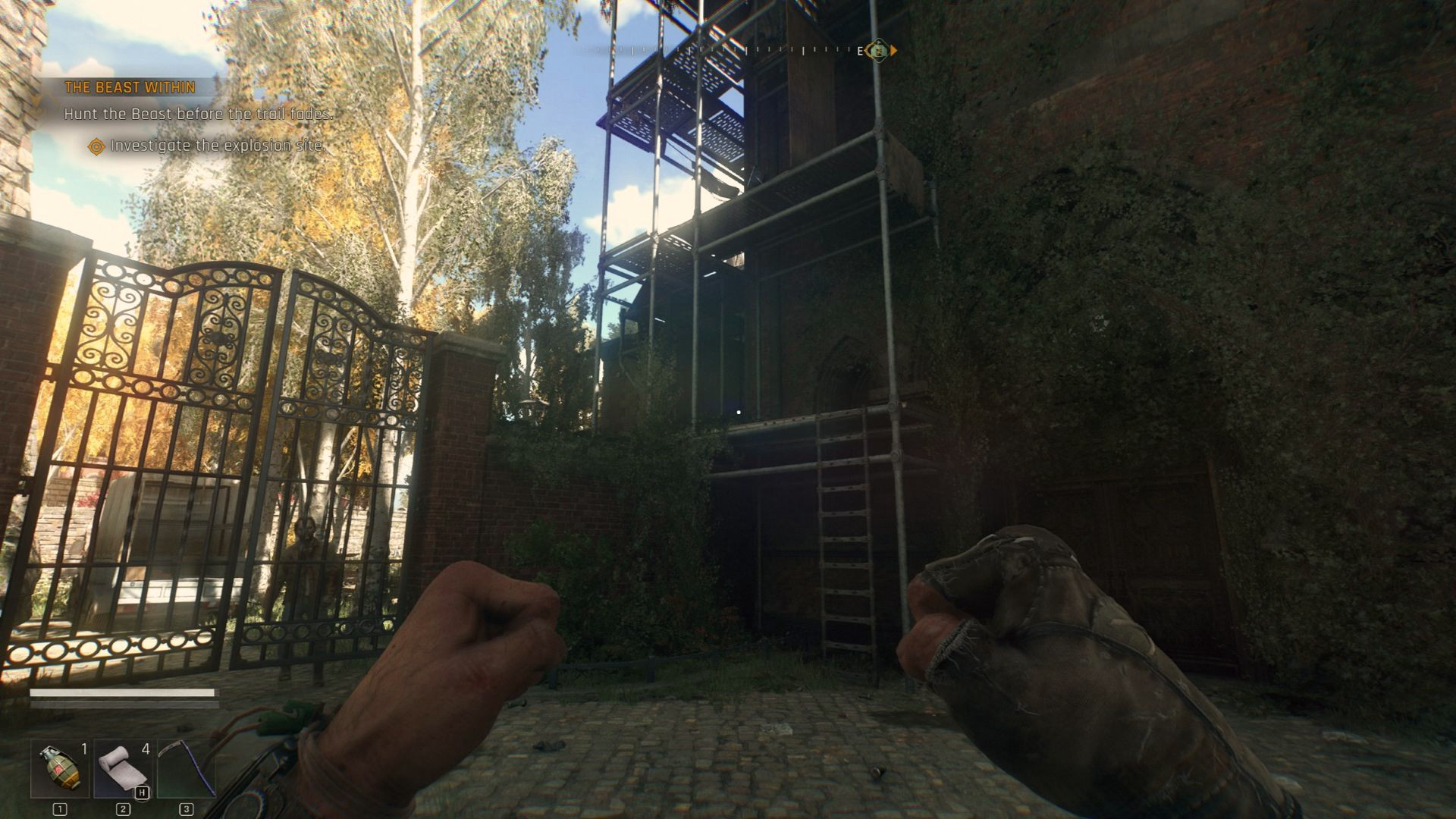 Dying Light: The Beast — вход в Библиотечную башню, откуда начинается подъём