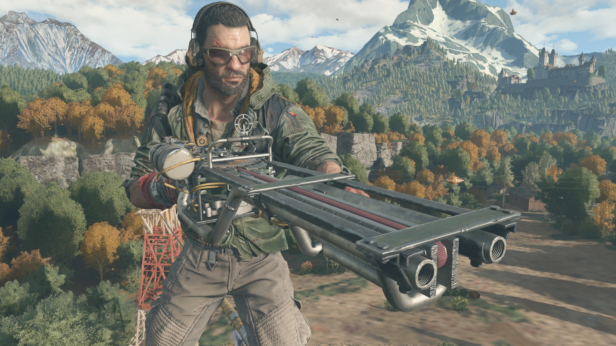Кайл Крейн держит Sawblade Launcher