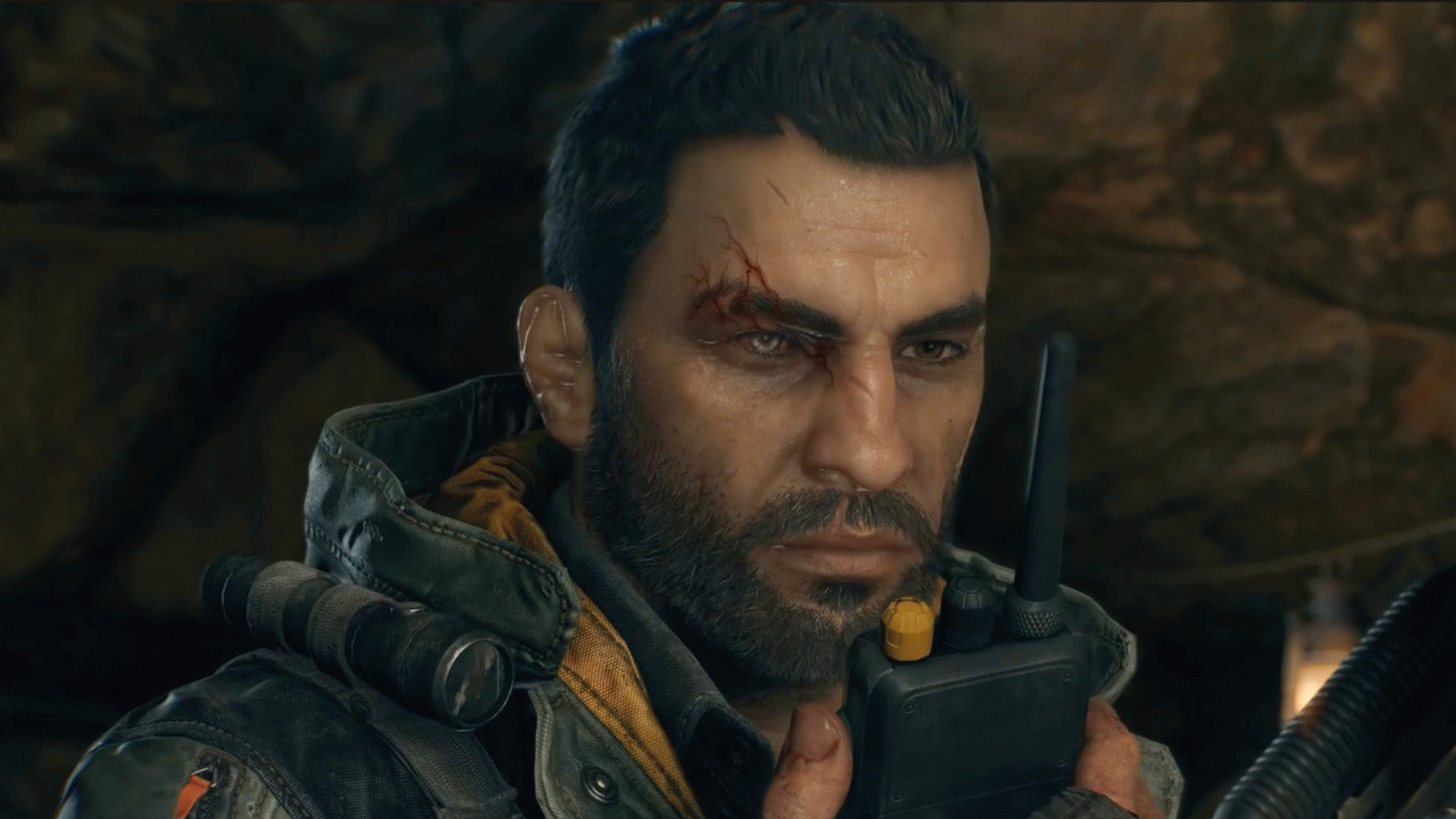 Dying Light: Кайл Крейн держит у лица рацию