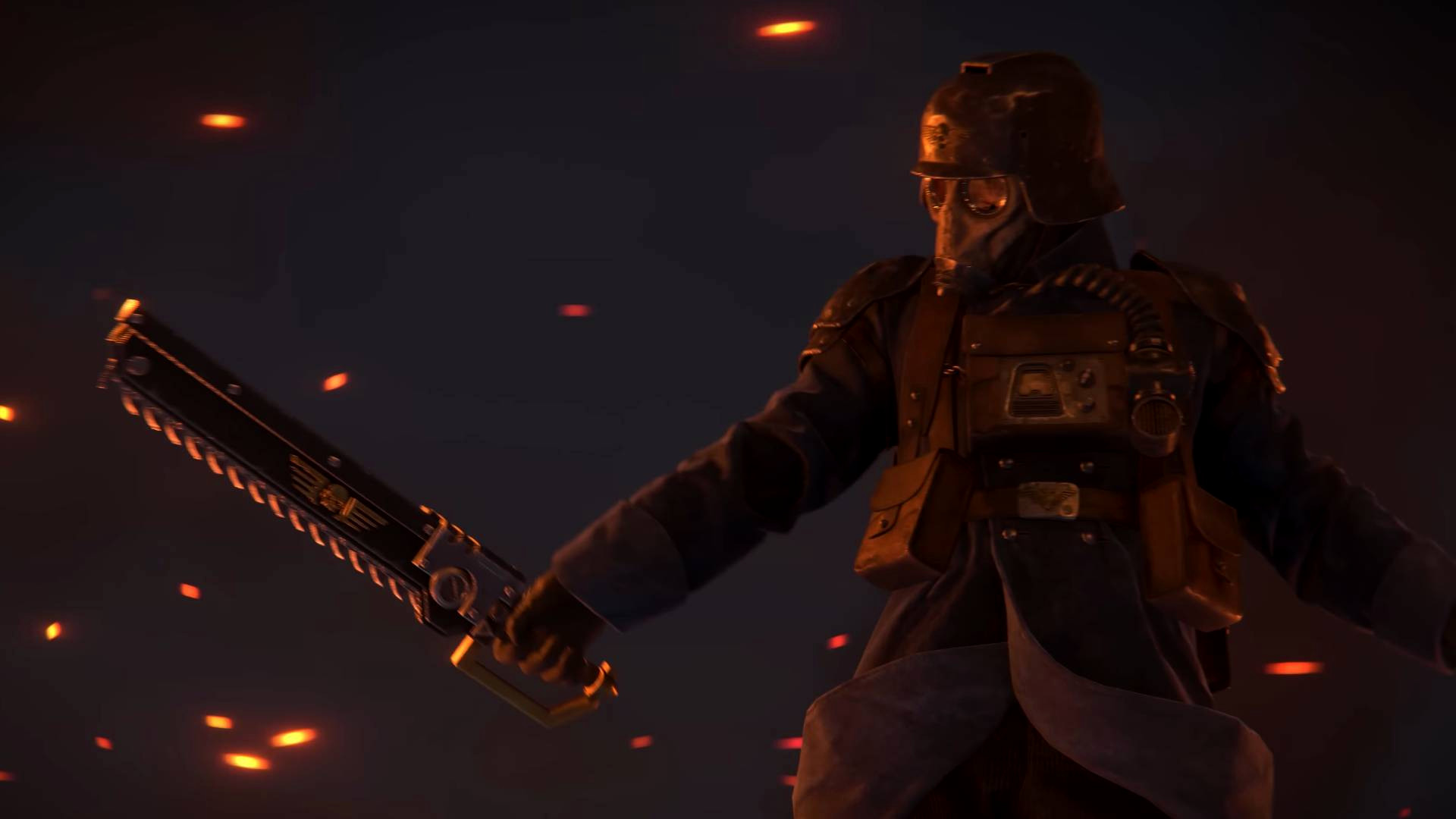 Корпус смерти Крига с цепным мечом в Rust.